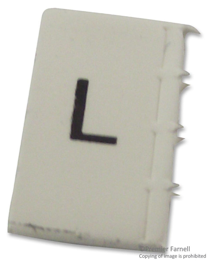 PRO POWER LHS6-2TW/L Wire Marker, Pre Printed Heat Shrinkable Sleeve, L, PO (Polyolefin), White, 5mm x 10mm, 6 mm