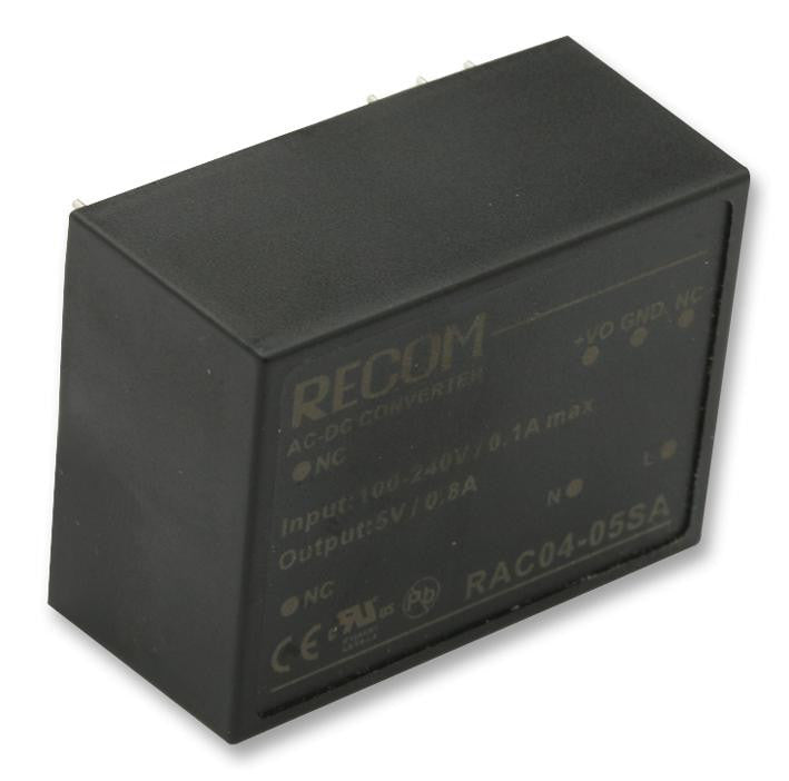 RECOM POWER RAC04-24SA AC/DC PCB Mount Power Supply (PSU), Ultra Compact, 1 Output, 4 W, 24 V, 167 mA