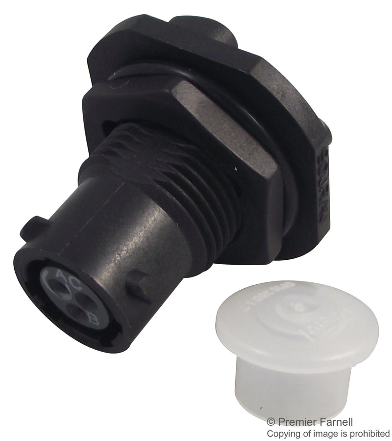 SOURIAU UTS78E3S Circular Connector, Trim Trio UTS Series, Jam Nut Receptacle, 3 Contacts, Solder Socket, Bayonet