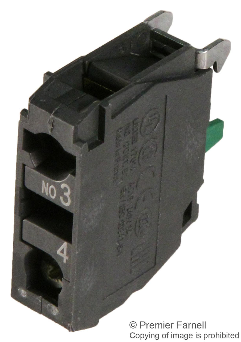 SCHNEIDER ELECTRIC ZBE101 CONTACT BLOCK, 1NO, 6A, SCREW/CLAMP