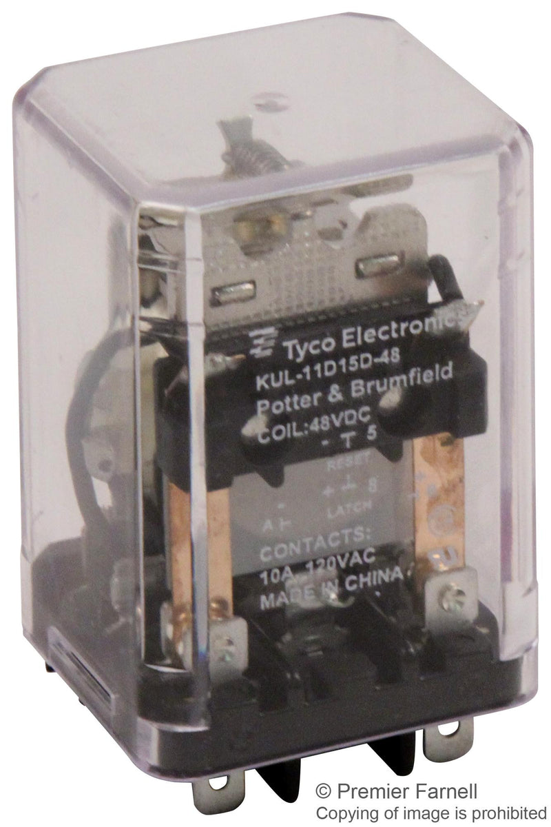 POTTER&BRUMFIELD - TE CONNECTIVITY KUL-11D15D-48 RELAY, DPDT, 250VAC, 28VDC, 10A