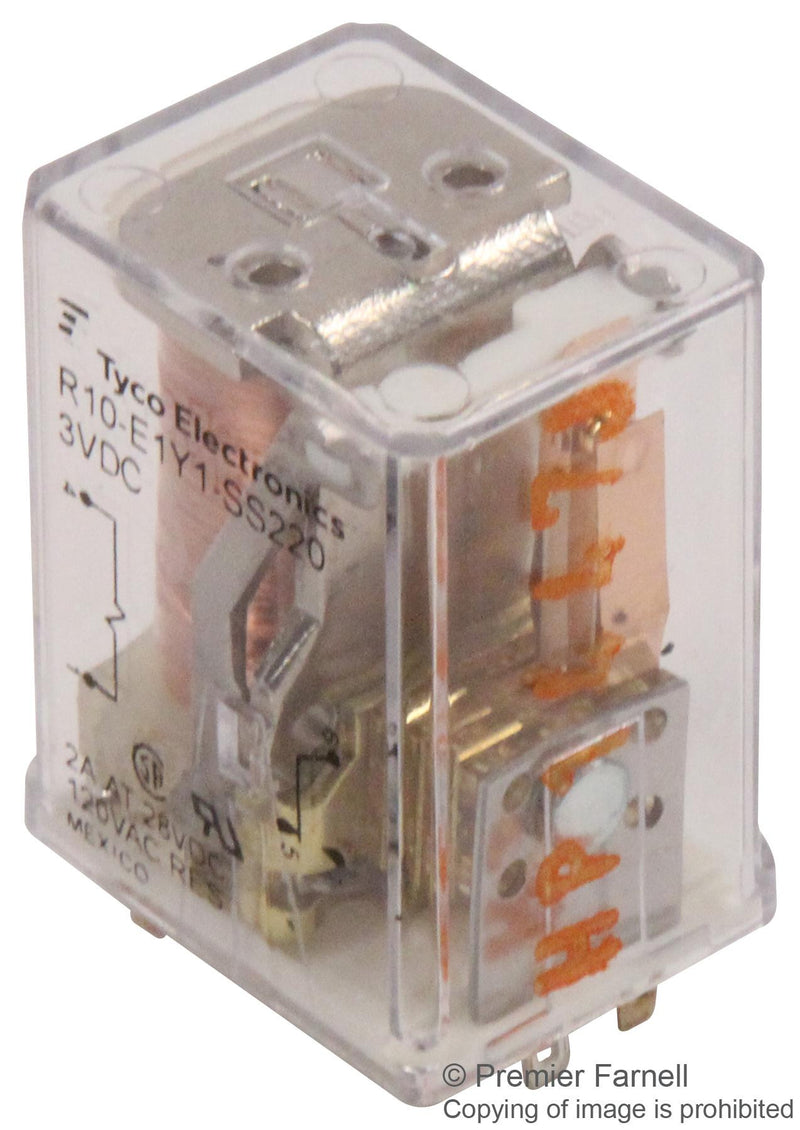 POTTER&BRUMFIELD - TE CONNECTIVITY R10-E1Y1-SS220 RELAY, SPDT, 120VAC, 28VDC, 2A