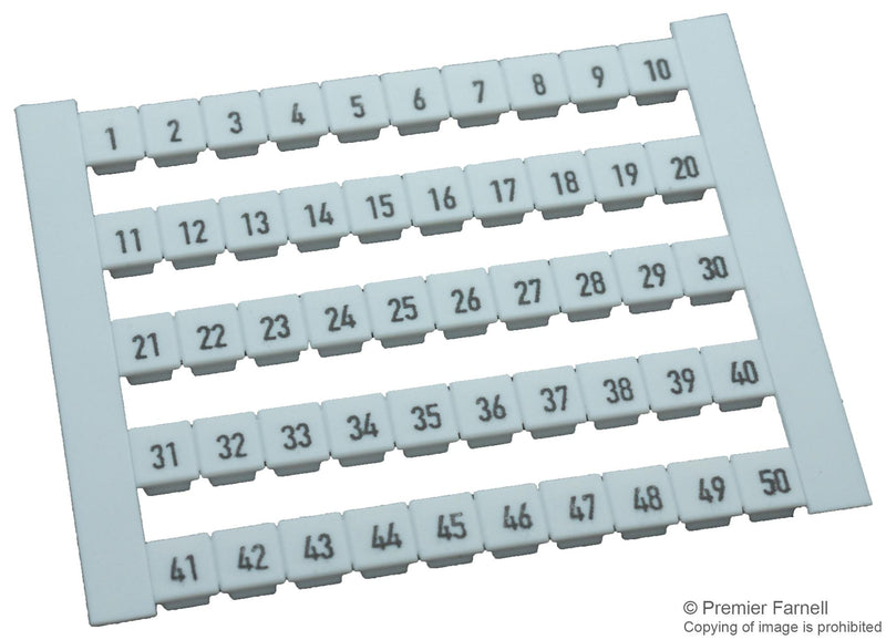 WEIDMULLER 0473460001 TERMINAL MARKERS, CARD, 5 x 5mm, POLYAMIDE 66, WHITE