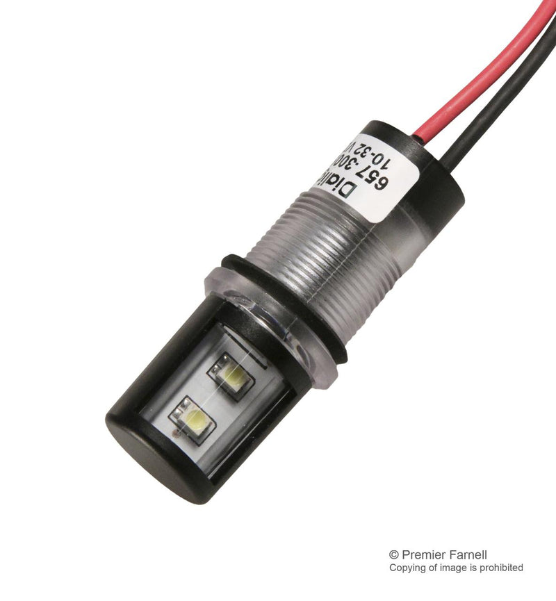 TE Connectivity 657-3009-213F Panel Mount Indicator LED 17.463MM C. White 32V