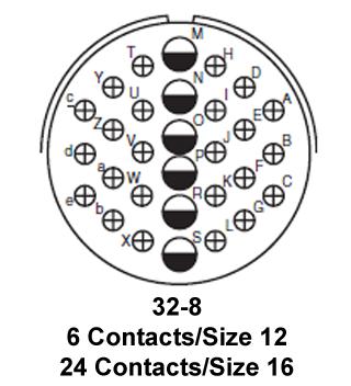 Amphenol Industrial GTS020R32-8S GTS020R32-8S Circular Connector Box Mount Receptacle 30 Contacts Solder Socket Reverse Bayonet 32-8