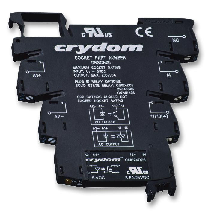 CRYDOM DRA-CN024D24 Solid State Relay, SPST-NO, 3.5 A, DIN Rail, Screw, 0 VDC, 24 VDC