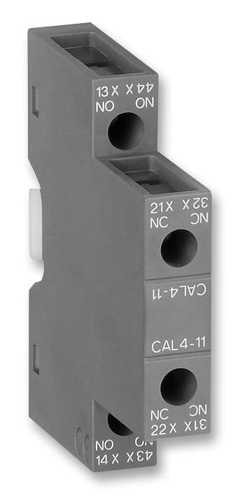 ABB CAL4-11 Contact Block, Side, 1NO+1NC, 6 A, 690 V, 2 Pole, Screw