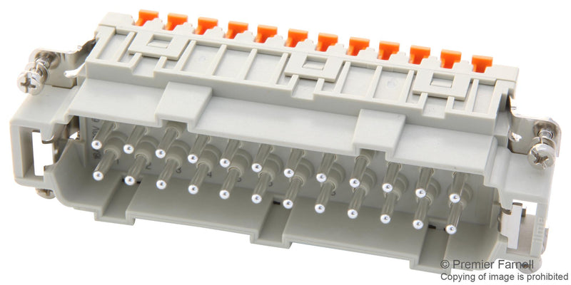 ILME CSHM24 Heavy Duty Connector Insert, 24+PE Signal, CSH Series, Plug, 24 Contacts, 16 A