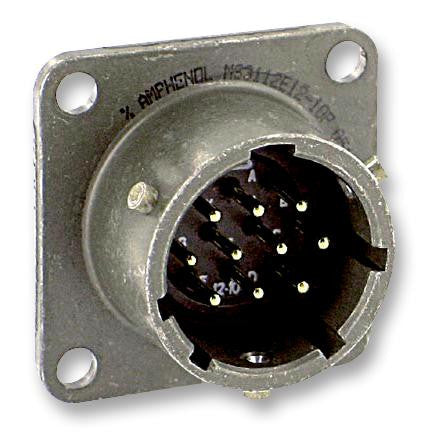 AMPHENOL PT02E10-6P Circular Connector, PT Series, MIL-DTL-26482 Series I Equivalent, Box Mount Receptacle, 6 Contacts