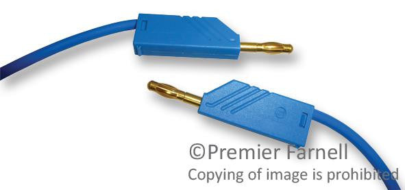 HIRSCHMANN TEST AND MEASUREMENT 934063702 Test Lead, 4mm Banana Plug to 4mm Banana Plug, Blue, 60 V, 32 A, 1 m