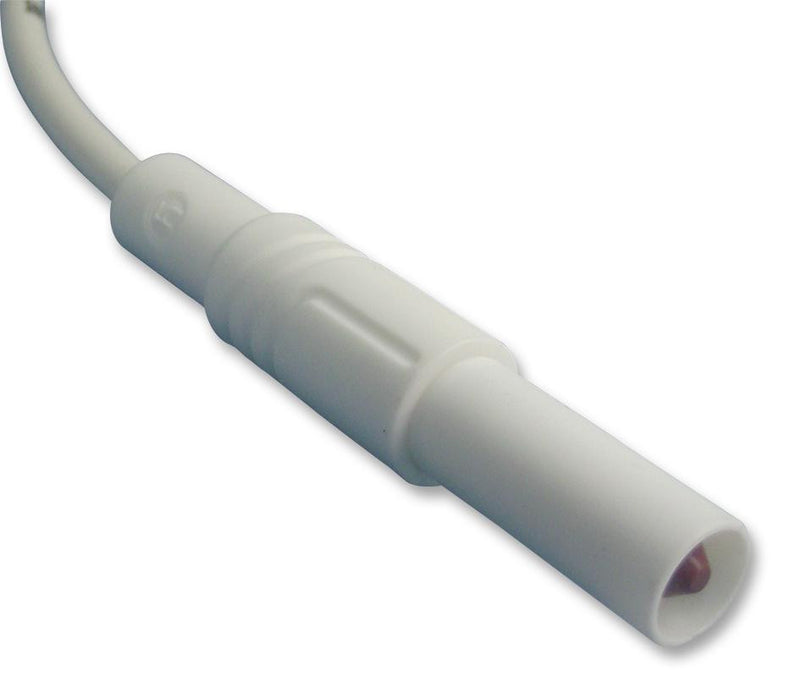 HIRSCHMANN TEST AND MEASUREMENT 934075107 Test Lead, 4mm Banana Plug to 4mm Banana Plug, White, 1 kV, 32 A, 1 m