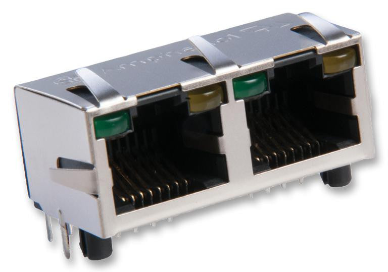 AMPHENOL COMMERCIAL PRODUCTS RJHSE-5385-02 Modular Connector, Cat5, RJ45, RJHSE Series, Jack, 8 Contacts, 8 Ways, 2 Ports