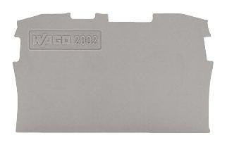 WAGO 2002-3291 End / Intermediate Plate, for Use with TOPJOB Terminal Blocks, Grey