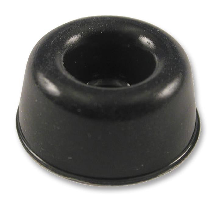 HAMMOND 1421T9BK Bumper / Feet, Stick On, Pack 24, Round, Black, 10.16 mm, Rubber, Press Fit, 1421 Series