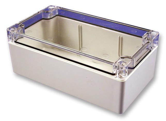 HAMMOND 1554U2GYCL Non Metallic Enclosure, Watertight, Clear Lid, Multipurpose, PC (Polycarbonate), Grey, Transparent