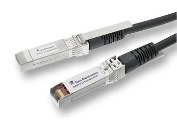 TE CONNECTIVITY 2127934-4 Computer Cable, Passive, SFP+ 4 Position Plug, SFP+ 4 Position Plug, 9.8ft, 3m, Black