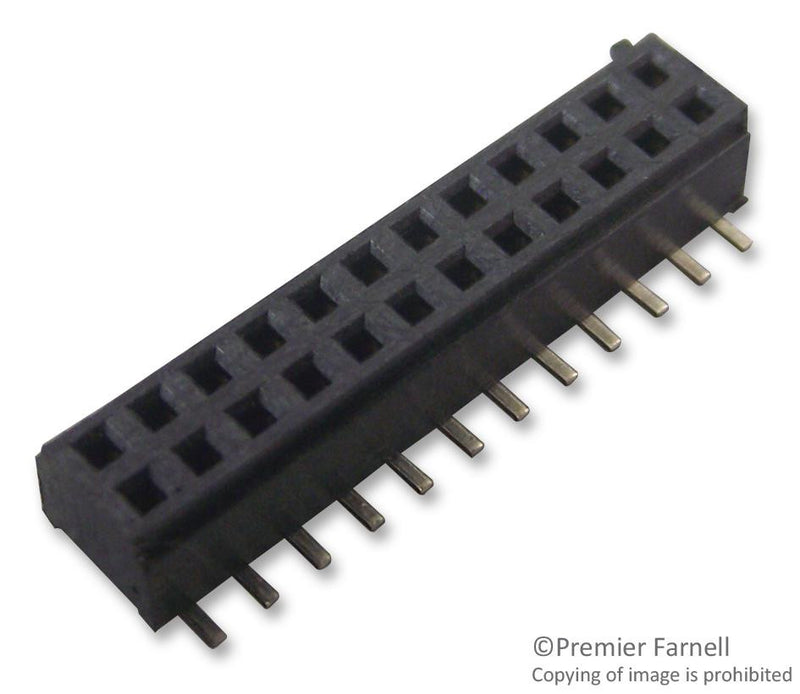 SAMTEC CLM-112-02-L-D Board-To-Board Connector, 1 mm, 24 Contacts, Receptacle, CLM Series, Solder, 2 Rows