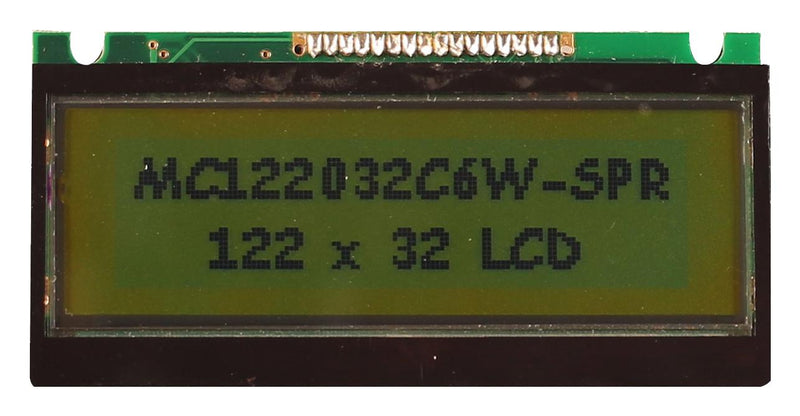 Midas MC122032CA6W-SPR Graphic LCD 122 x 32 Pixels Black on Yellow / Green 5V Parallel Reflective New