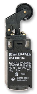 SCHMERSAL TK4 236-11Z-M20 Limit Switch, Roller Lever, 1NO / 1NC, 4 A, 230 V, 6 N