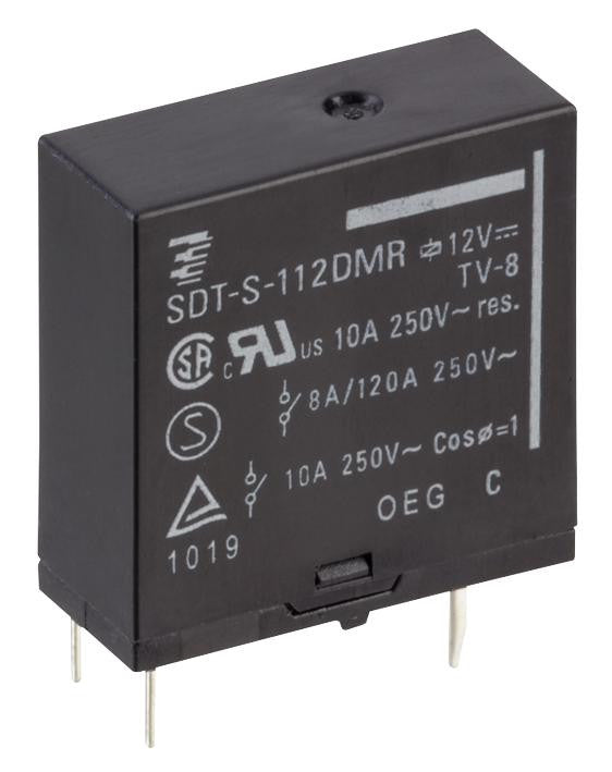 OEG - TE CONNECTIVITY SDT-S-112DMR,601 General Purpose Relay, SDT-R Series, Power, SPST-NO, 12 VDC, 10 A