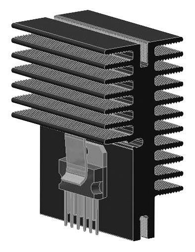 FISCHER ELEKTRONIK SK 589 50 Heat Sink, Extruded, For Lock-In Retaining Spring, TO-3P, TO-218, TO-220, TO-247, TO-248, 45 mm