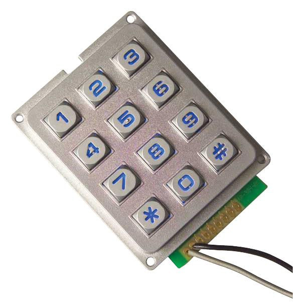 MULTICOMP MCAK304NSSLWPMMBLGKT Keypad, 20 mA, 24 V, 3 x 4, Matrix, 12