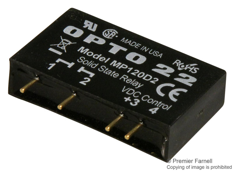 OPTO 22 MP120D2 SSR, PCB MOUNT, 140VAC, 24VDC, 2A