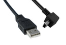 Qualtek Electronics 3021072-03 USB 2.0 A Male TO Mini B UP Angled 3FT Length 480MBPS Black Color 97AC8896