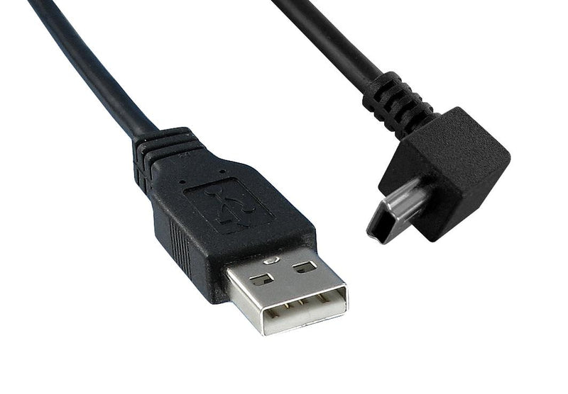 Qualtek Electronics 3021073-06 USB 2.0 A Male TO Mini B UP Angled 6FT Length 480MBPS Black Color 97AC8897