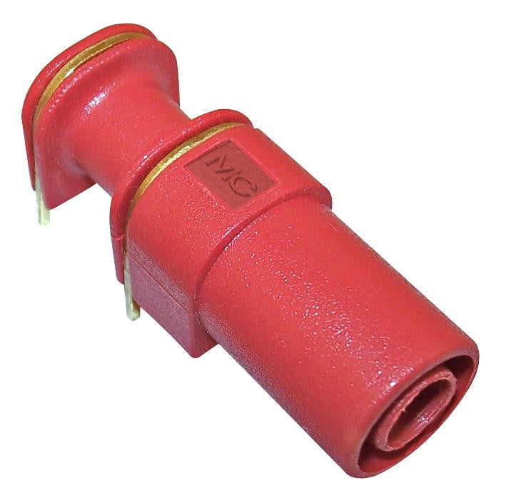 STAUBLI 66.9040-22 Banana Test Connector, 4mm, 24 A, 1 kV, Gold Plated Contacts, Red