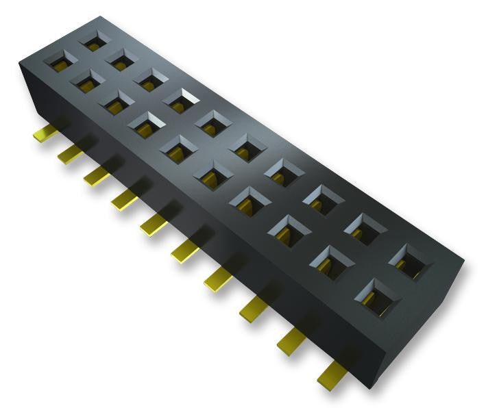 SAMTEC CLP-128-02-L-D Board-To-Board Connector, Shrouded, 1.27 mm, 56 Contacts, Receptacle, CLP Series, Surface Mount