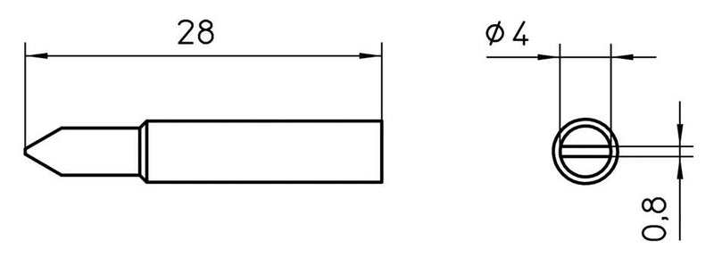WELLER XNT D Soldering Iron Tip, Chisel, 4 mm