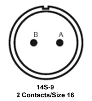 ITT Cannon MS3106F14S-9PF187 MS3106F14S-9PF187 Circular Connector MIL-DTL-5015 Series Straight Plug 2 Contacts Solder Pin Threaded 14S-9