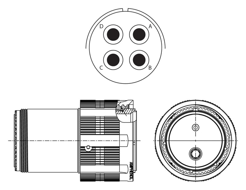Amphenol Aerospace TVM06DS-25L-22R Circular Conn Plug 25L-22 4POS
