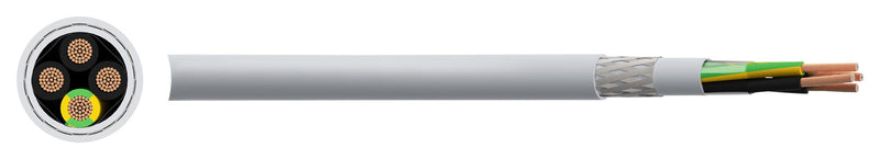 PRO Power PP001534 Multicore Screened Cable Flexible Bedded Lszh VDE 5 Core 4 mm&sup2; Grey 164 ft 50 m