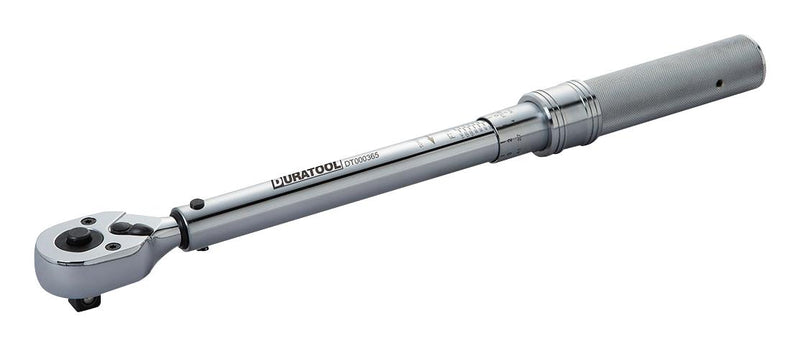 Duratool DT000365 Torque Wrench Adjustable Carbon Steel 5N-m to 25N-m 6.35 mm Drive 248 Length