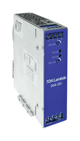 TDK-LAMBDA DDA325N-D2PN-1212-001 Isolated DIN Rail Mount DC/DC Converter ITE 250 W 2 Output 12 V 14 A New