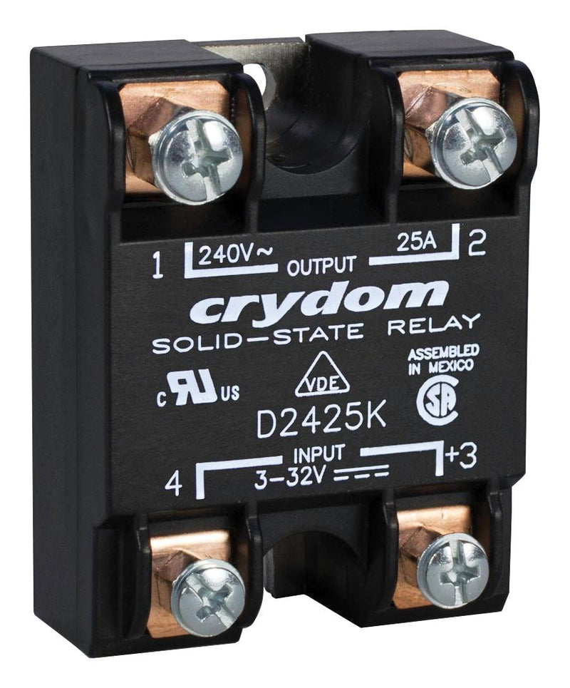 SENSATA/CRYDOM D2425K Solid State Relay 25 A 280 VAC Panel Screw Zero Voltage Turn On