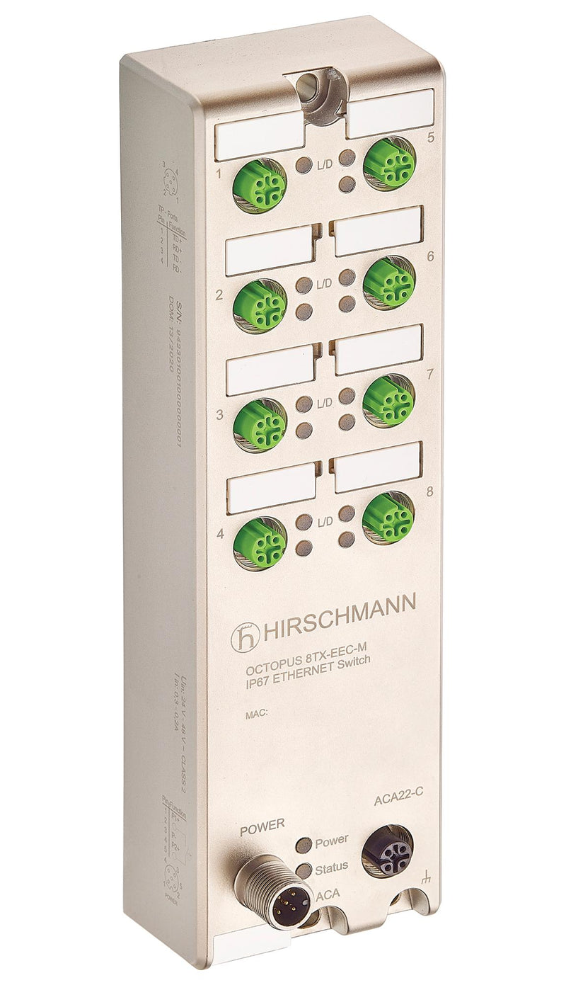 Hirschmann OCTOPUS 8TX-EEC-M-2A OCTOPUS 8TX-EEC-M-2A Ethernet Switch Indus M12 D-CODED X 8