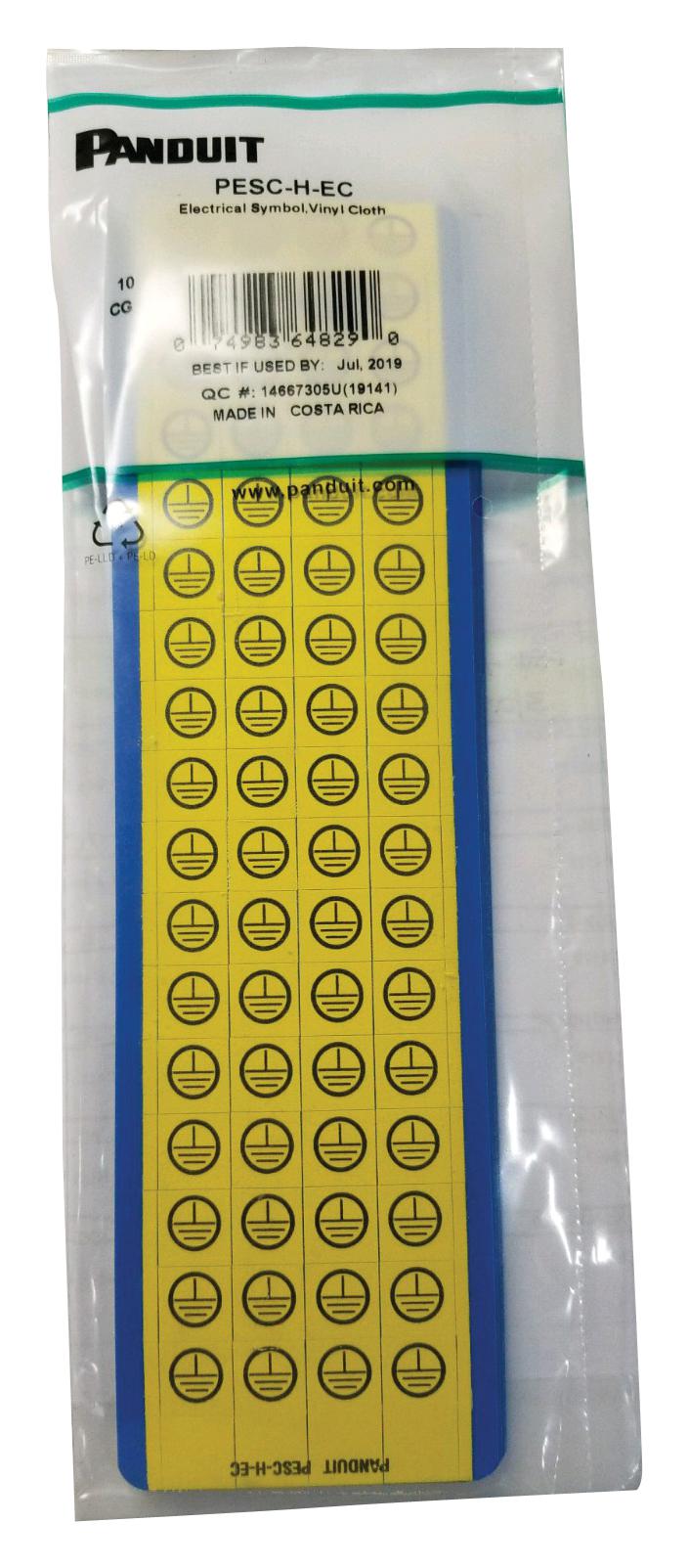 Panduit PESC-H-EC Safety Function Labels 13X13MM BLK/YEL