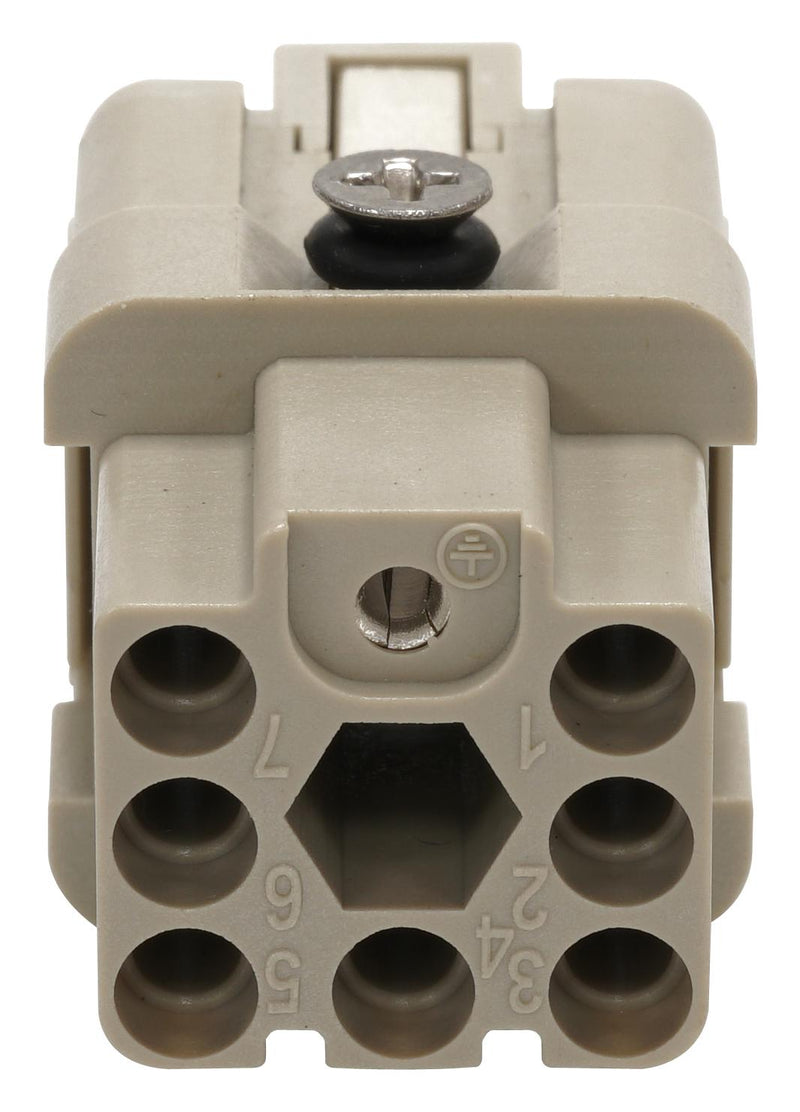 Multicomp PRO MP009620 Heavy Duty Connector MP-HQ Inserts Insert 7+PE Contacts 3A Receptacle