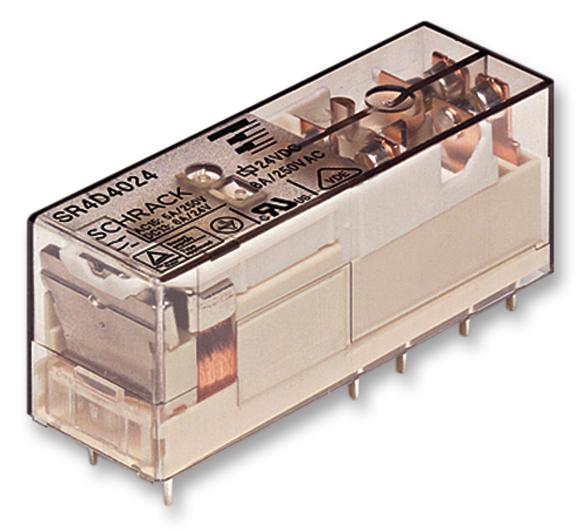 Schrack - TE Connectivity SR4M4018 Power Relay 3PST-NO SPST-NC 18 VDC 8 A SR4 D/M Series Through Hole Non Latching