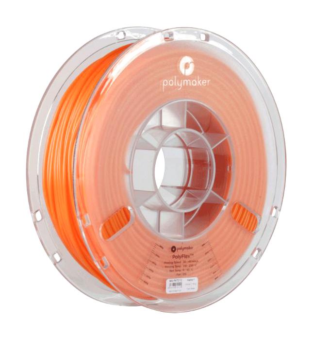 Polymaker 70108 3D Printer Filament Polyflex Series 1.75mm Dia Orange TPU 750 g