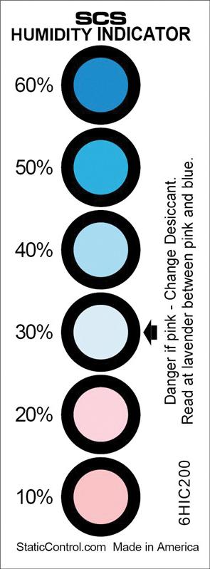 SCS 6HIC200 Humidity Indicator Card 6 Spot 10% 20% 30% 40% 50% 60% 4.75 " 1.563