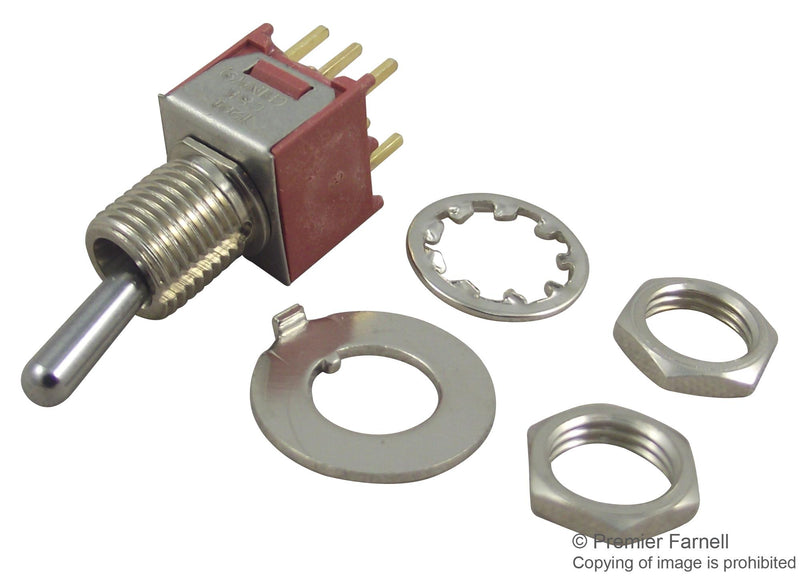 C & K COMPONENTS T201STDCBE Toggle Switch, DPDT, Non Illuminated, On-On, T Series, Panel