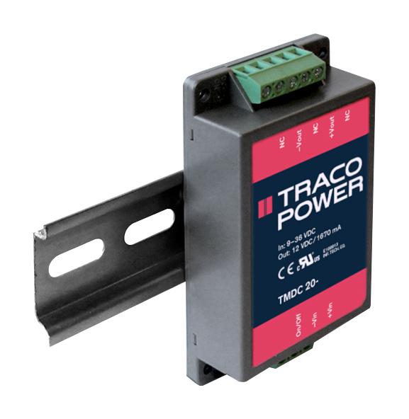 Traco Power TMDC 20-7212H TMDC 20-7212H Isolated Chassis Mount DC/DC Converter ITE 2:1 20 W 1 Output 12 V 1.67 A