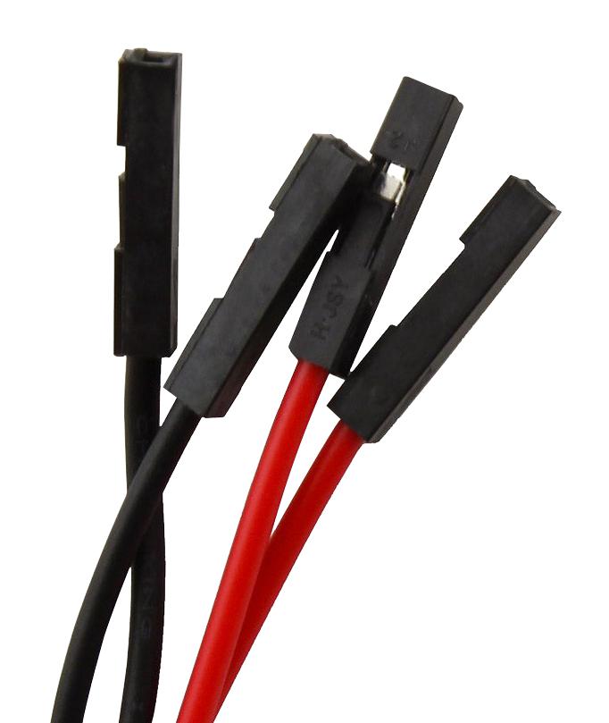 Kitronik 2447 Test Lead Crocodile Clip to Jumper Socket Black Red 4 Leads 300 mm