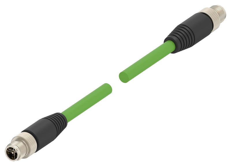 TE Connectivity TAX38725102-005 TAX38725102-005 Sensor Cable X-Code M12 Plug 8 Positions 5 m 16.4 ft