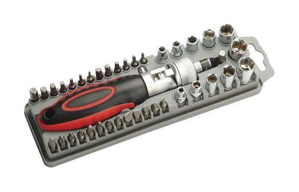 Proskit Industries SD-2309 Screwdriver Set Ratchet Reversible Sockets Hex Phillips Pozidrive Slotted Torx 40 Piece