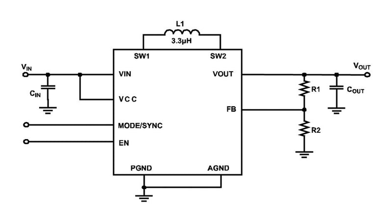 Monolithic Power Systems (MPS) MP28163GQ-P DC-DC Switching Buck-Boost Regulator 2V-5.5V in 1.5V to 5V out 2.9A 1.1MHz QFN-EP-10